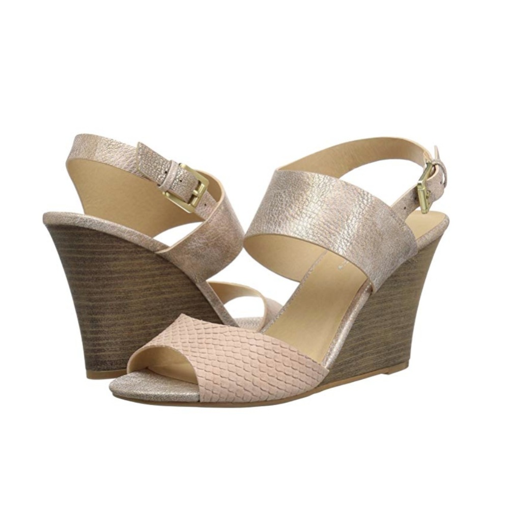 NEW Chinese Laundry Wedge Sandals Rose Gold